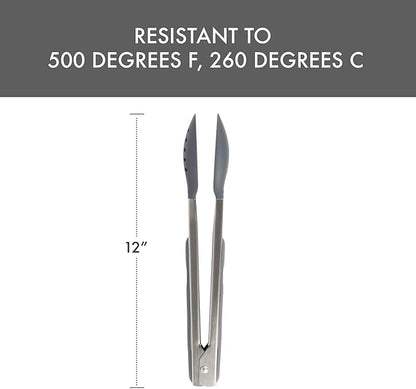 Dexas Spoon & Strain Tongs with Gravity open & Close Operation, 12", Gray - Image 4