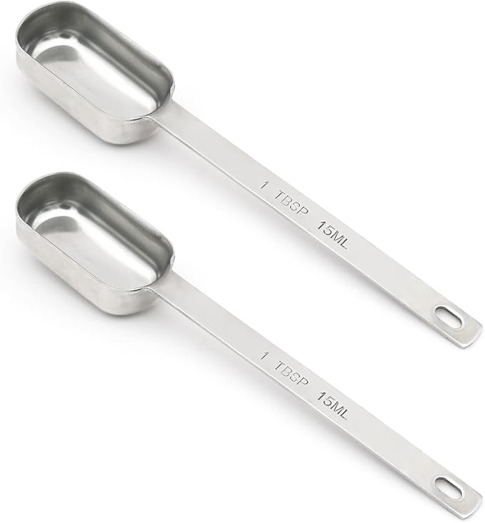 2PCS 1tbsp (3tsp, 15ml, 1/2oz) Single Measuring Spoon, Stainless Steel Long Handle Individual Teaspoons Only by BERYLER