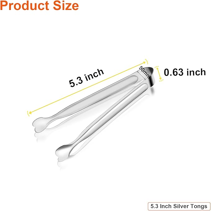 Serving Tongs, Anytrp 12-Packs Stainless Steel Sugar Tong, 5.3inch Small Tongs for Serving Food, Appetizers, Buffets, Coffee Bar, Kitchen, Tea Party, Desserts Party and Ice Bucket - Image 6