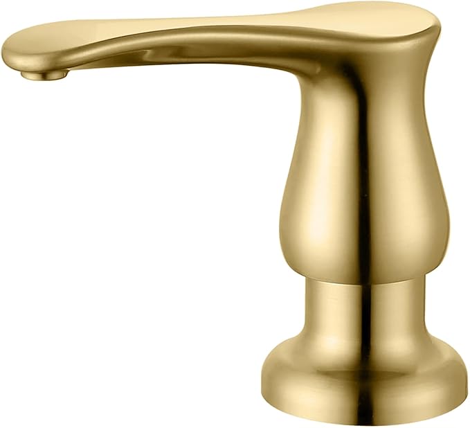 GAGALIFE Kitchen Sink Soap Dispenser Gold, Built in Soap Dispenser with 17 OZ Bottle, Refill from The Top, Liquid Dispenser for Kitchen Sink by GAGALIFE