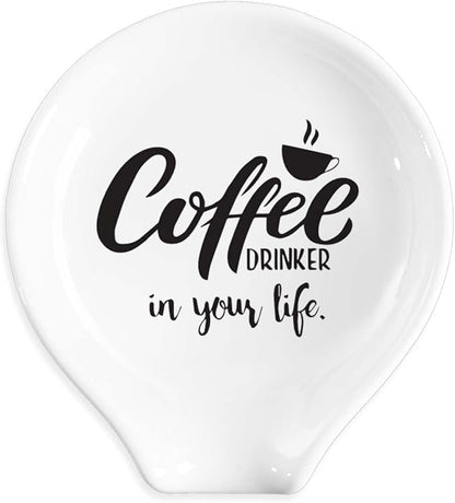 Funny Coffee Spoon Holder-Coffee Spoon Rest-Cafe Bar Station Accessories-Coffee Drinker In My Life Sign