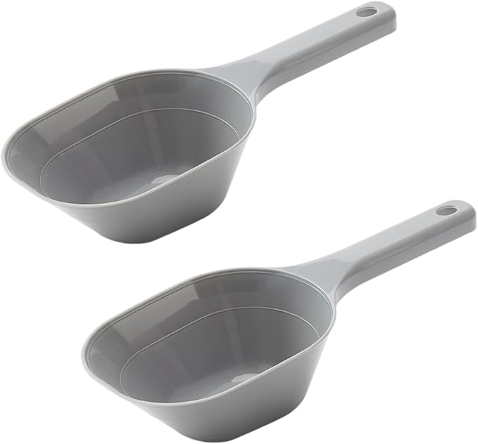 2 PACK 1 Cup Capacity Dog and Cat Plastic Pet Food Scoop with 1/2 Cup Lines