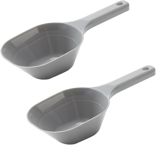 2 PACK 1 Cup Capacity Dog and Cat Plastic Pet Food Scoop with 1/2 Cup Lines