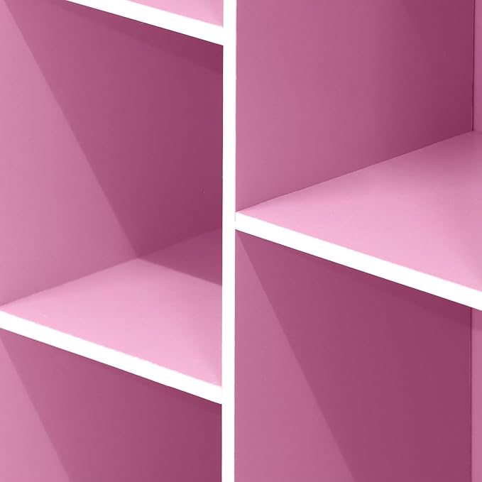 Furinno LUDER Book Shelf, 5-Cube Bookshelf, Reversible Bookcase, 9.4 x 19.5 x 31.5, Easy Assembly, for Living Room, Bedroom, Home Office, White/Pink - Image 8