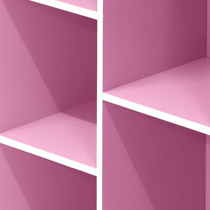 Furinno LUDER Book Shelf, 5-Cube Bookshelf, Reversible Bookcase, 9.4 x 19.5 x 31.5, Easy Assembly, for Living Room, Bedroom, Home Office, White/Pink - Image 8