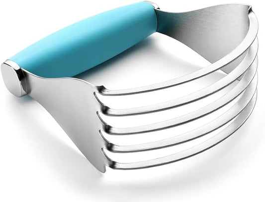 Spring Chef XL Stainless Steel Pastry Cutter Tool for Baking - Heavy Duty Dough Blender - Butter & Dough Cutter Tool with Sharp Blades - Pastry Blender for Easy Mixing - Dishwasher Safe - Aqua Sky by SpringChef