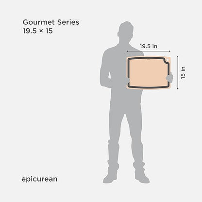 Epicurean Gourmet Series Cutting Board with Juice Groove, 19.5-Inch by 15-Inch, Natural/Slate - Image 3
