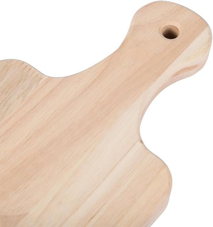 LZMS 4-Pack 13"x 5 1/2" Small Wood Serving Boards Set | Unfinished Wood Crafts with Handle | Mini Wooden Cutting Boards Bulk for Charcuterie,Cheese,Meat,Bread,Vegetabes & Fruits
