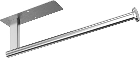 CUXIXA Paper Towel Holder Under Cabinet, Upgraded Adhesive Paper Towel Holder Wall Mount for Kitchen, Bathroom, RV, Bend-Resistant, Self-Adhesive or Drill mounting, Stainless Steel, Silver by CUXIXA