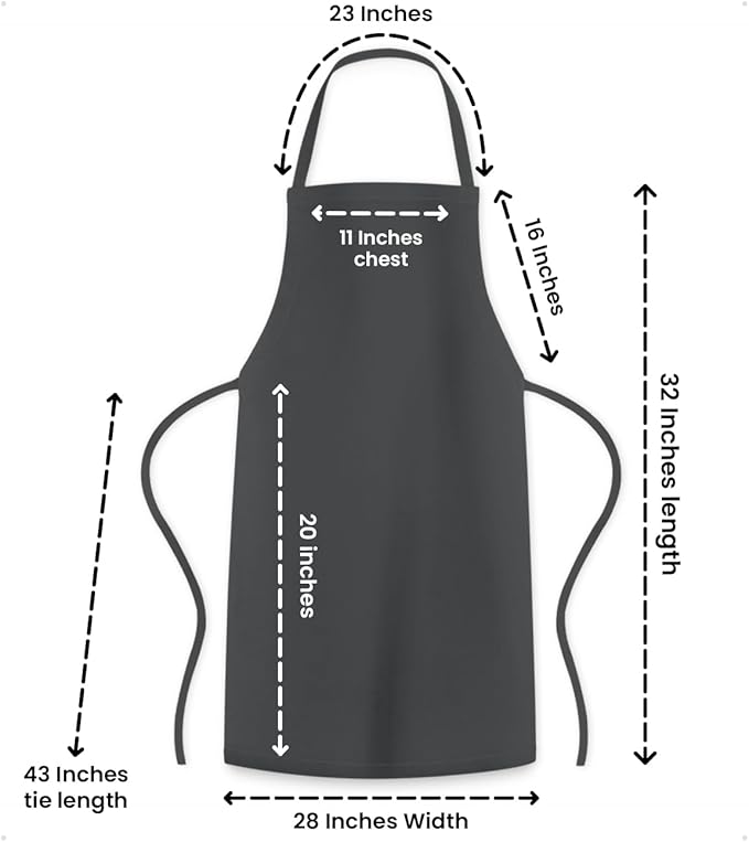 Avalon Kitchen Aprons for Men - 100% Polyester Chef Apron Women with Extra Long Ties - Cooking Aprons for Women & Mens Apron - Image 6