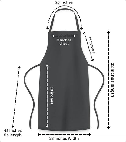 Avalon Kitchen Aprons for Men - 100% Polyester Chef Apron Women with Extra Long Ties - Cooking Aprons for Women & Mens Apron - Image 6