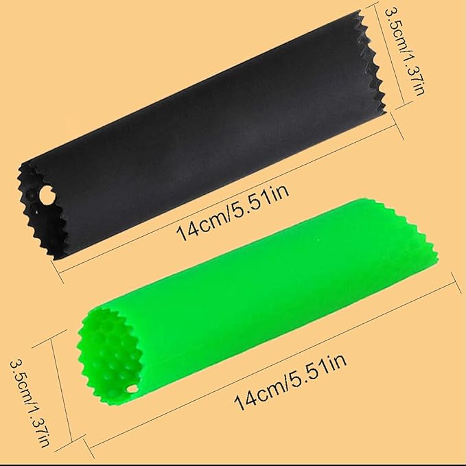 2 Set Silicone Garlic Peeler Easy Roller Tube Useful Garlic Odorfree Kitchen Tool (Black,Green) - Image 2