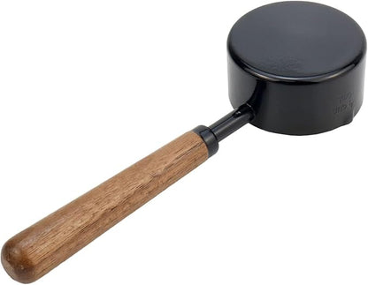 1pcs 1/3 Cup Measuring Cup with Wooden Handle Stainless Steel Measuring Scoop 80ml Measuring Spoon Black 1/3 Measuring Cups for Baking Cooking Wet and Dry Ingredients (80ml) - Image 2