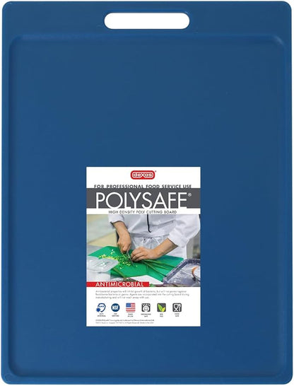 Dexas NSF Certified Polysafe Cutting Board with Handle, 11 x 14.5 Inches, Reversible Kitchen Cutting Board, Blue