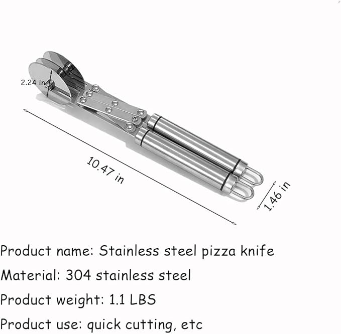 Wheel Pastry Cutter, Adjustable Pasta Cutter with Handle, Stainless Steel Dough Slicer for Noodles, Pizza, Brownies, Pie Crust, Multi-Tool for Baking & Cooking (7 Roller)