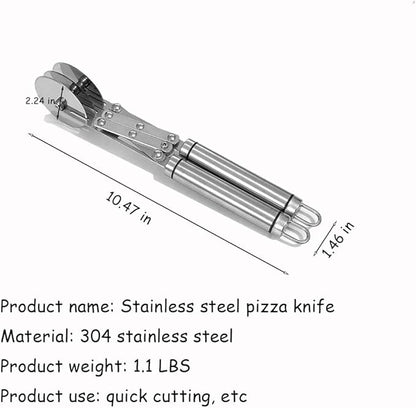 Wheel Pastry Cutter, Adjustable Pasta Cutter with Handle, Stainless Steel Dough Slicer for Noodles, Pizza, Brownies, Pie Crust, Multi-Tool for Baking & Cooking (7 Roller)