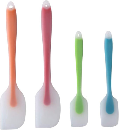 HiramWare Silicone Spatula Set of 4 - Heat Resistant Flexible Spatula 450F with Stainless Steel Core - Food Grade Premium Good Grip Kitchen Utensils - Seamless, Heavy Duty, BPA Free, Dishwasher Safe - Image 3