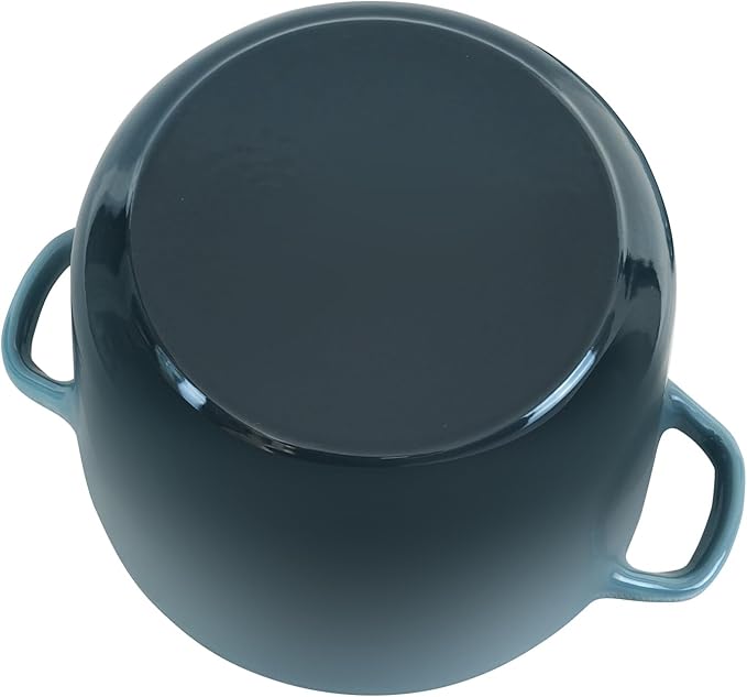 Flavehc Dutch Oven Pot with Lid 1.8 qt Cast Iron Dutch Oven for Bread Baking Slateblue Enameled Cast Iron Rice Pot with Handels - Image 6