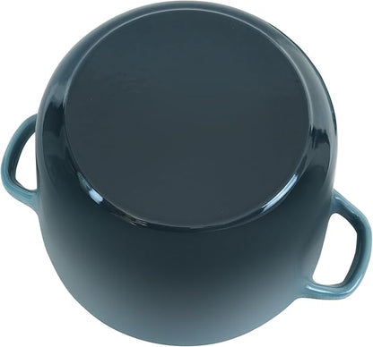 Flavehc Dutch Oven Pot with Lid 1.8 qt Cast Iron Dutch Oven for Bread Baking Slateblue Enameled Cast Iron Rice Pot with Handels - Image 6