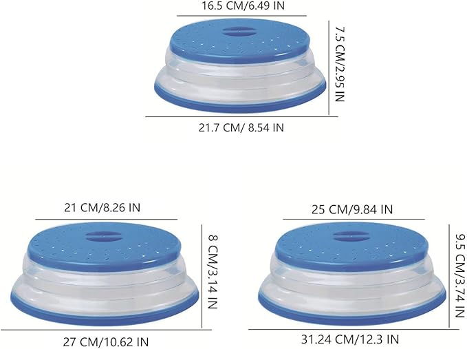 Collapsible Microwave Splatter Cover, Microwave Plate Cover With Steam Vent(Set of 3,yellow)