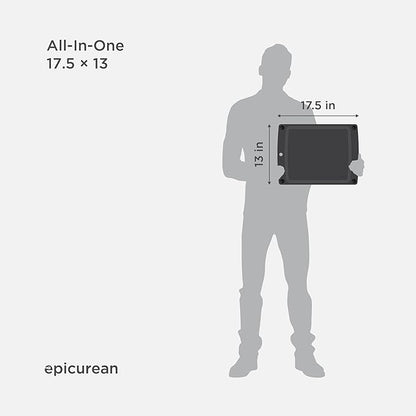 Epicurean All-In-One Cutting Board with Non-Slip Feet, 17.5" x 13", Slate/Black - Image 3