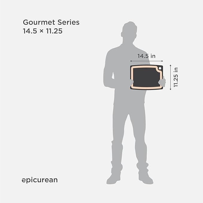 Epicurean Gourmet Series Cutting Board with Juice Groove 14.5-Inch by 11.25-Inch, Slate/Natural - Image 2