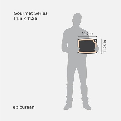 Epicurean Gourmet Series Cutting Board with Juice Groove 14.5-Inch by 11.25-Inch, Slate/Natural - Image 2
