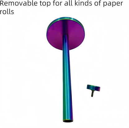 Stainless Steel Paper Towel Holder Countertop, Rainbow Kitchen Roll Holder Stand with Weighted Base Removable Top for a Variety of Paper Towels