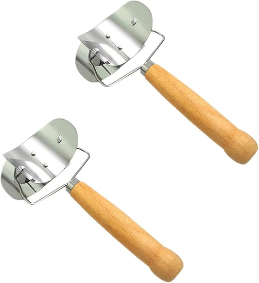 2 PCS Dumpling Cutter Sturdy Dumpling Maker Dumpling Wrapper Skin Dough Cutter Stainless Steel Dough Blenders Circle Roller Mold for DIY Kitchen Accessories