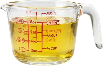 Mrs. Anderson's Baking Glass Measuring Cup, Borosilicate Glass, Precision Measures, For Hot And Cold Liquids, 1 Cup Capacity