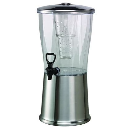 Service Ideas CBDRT3SS Beverage Dispenser, Round, 3 Gallon with Plastic Container and Optional Infuser Tube, Stainless Steel Base and Lid, NSF certified by ServiceIdeas