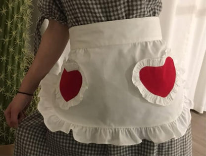 CRB Fashion Waist Apron Kitchen Cooking Restaurant Cotton Bistro Half Aprons with Pockets For Woman