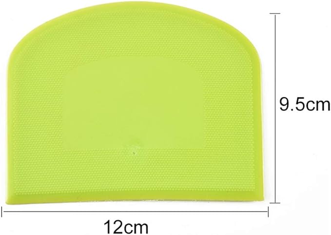 2 Pieces Dough Scraper Bowl Scraper Food-safe Plastic Dough Cutter Flexible Plastic Scraper Practical Bench Scraper Multipurpose Food Scrappers for Bread Dough Cake Fondant Icing, White, Green - Image 3