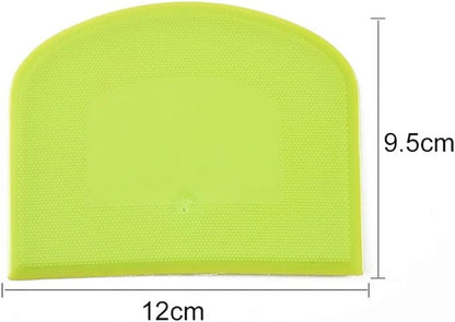 2 Pieces Dough Scraper Bowl Scraper Food-safe Plastic Dough Cutter Flexible Plastic Scraper Practical Bench Scraper Multipurpose Food Scrappers for Bread Dough Cake Fondant Icing, White, Green - Image 3