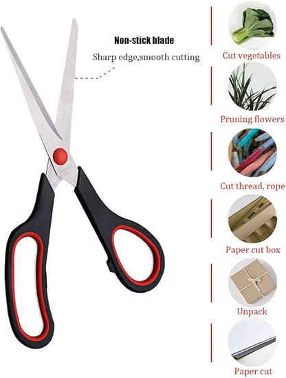 Scissors, Multipurpose office Scissors,8.5 Inch Ultra Sharp Shears, Comfort-Grip Handles Household scissors，Sturdy Sharp Craft Supplies - Pack of 5, Right/Left Hande - Image 4