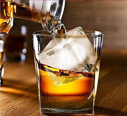 Samuelworld Large Silicone Premium Ice Trays, 2-Pack Combo, 2 Inches Big Ice Cube Tray & 2.5 Inches Large Ice Sphere - BPA Free, Craft Ice Maker for Gifting, Whiskey, Cocktails, Easy Release - Black
