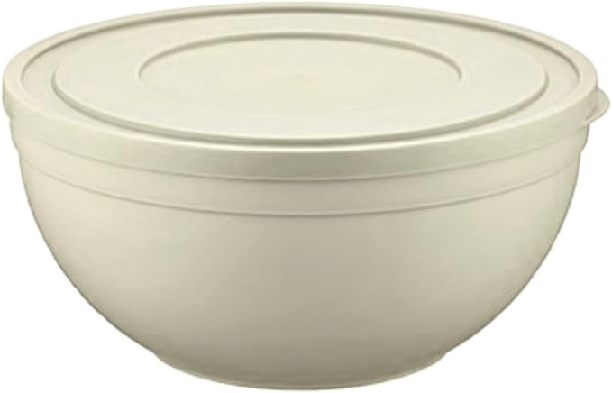 Tribello Large Mixing Bowl with Lid, Plastic, Round, (8 quarts)