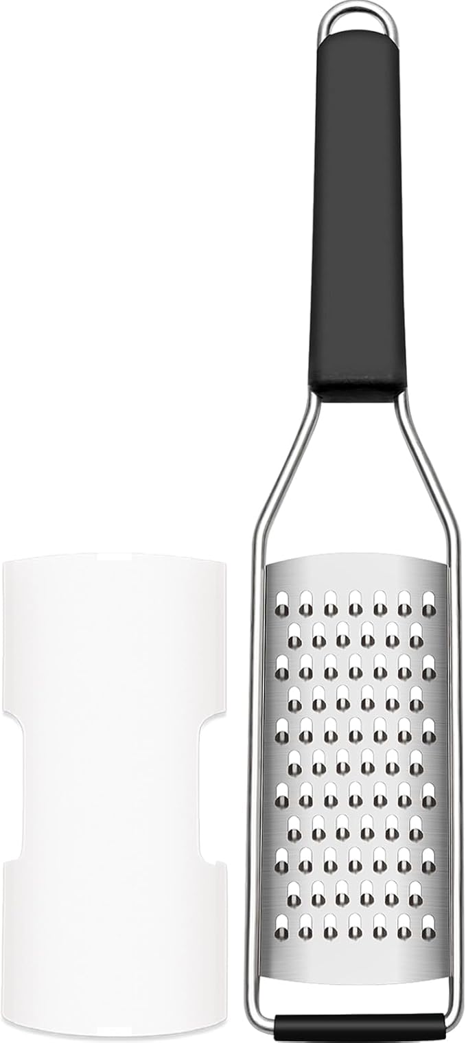 Cambom Cheese Grater Lemon Zester, Graters for Parmesan Cheese, Lemon, Citrus, Garlic, Nutmeg, Chocolate, Fruits, Vegetables, Ginger, Vegetable & Cheese Shredder with Stainless Steel Coarse Blade by Cambom