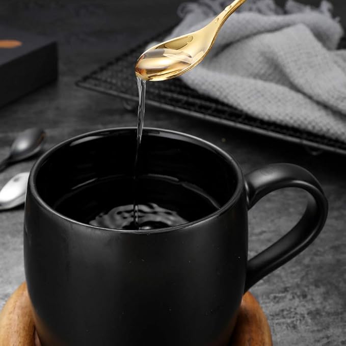 AnSaw Elegant Gold Leaf Coffee Spoons - 10-Piece, 4.7" Mini Stainless Steel Espresso & Dessert Tea Spoons, Perfect for Demitasse & Small Servings - Image 7