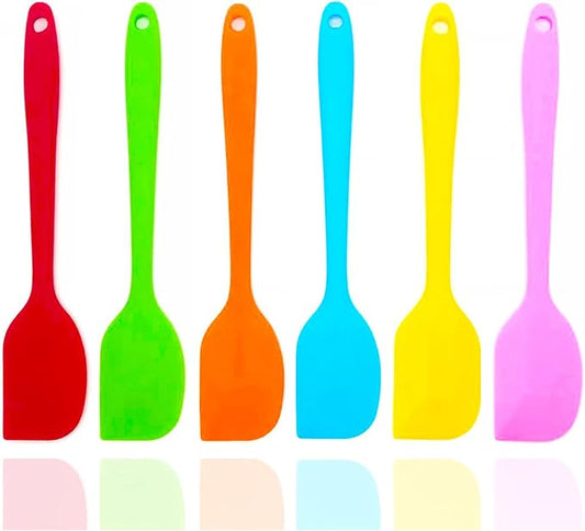 6 Pcs Silicone Spatulas, 8.3 inch Small Rubber Spatula Heat Resistant Non-Stick Flexible Scrapers Baking Mixing Tool