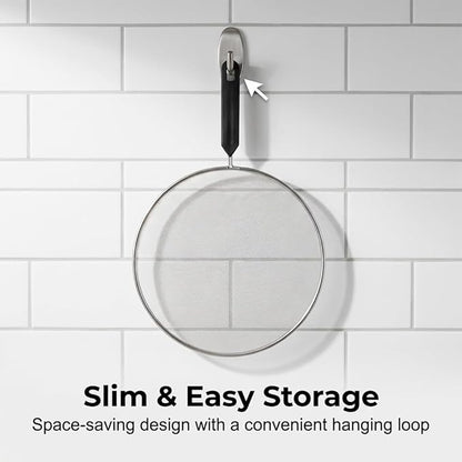 Splatter Screen for Frying Pan, Stainless Steel Grease Splatter Guard Splatter Screen Set Fine Mesh Stainless-Steel Grease Splatter Guard For Pots, Pans, and Skillets (Black-8IN) - Image 5