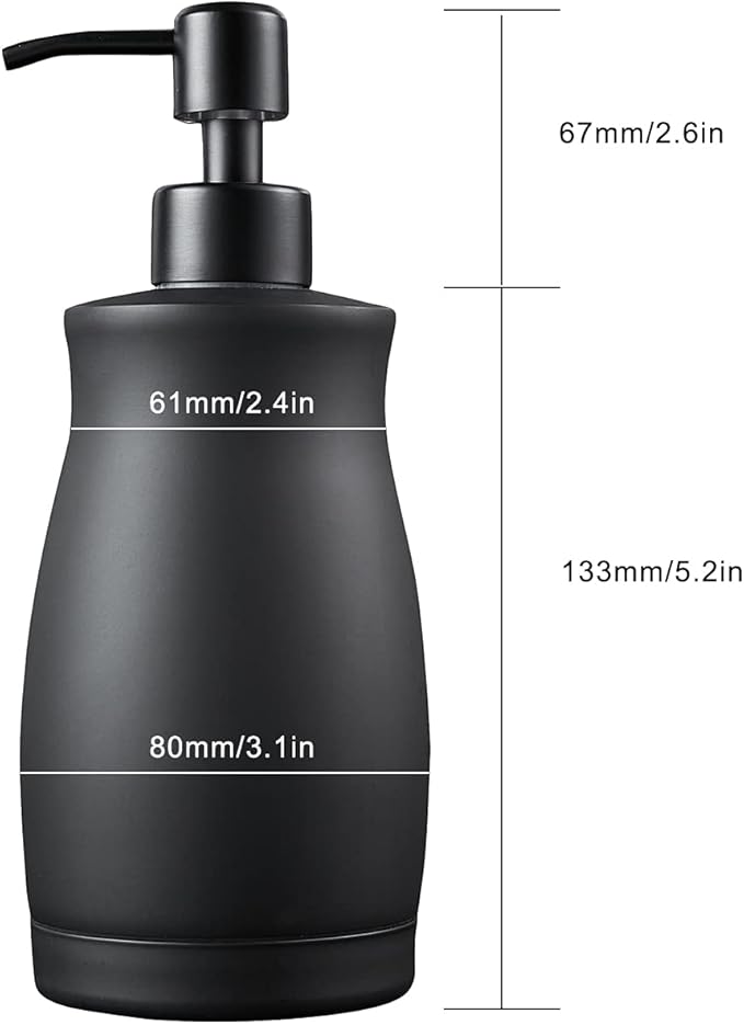 304 Stainless Steel Countertop Black Soap Dispenser Rust Resistant Leak-Proof Liquid Hand Sanitizer Pump with Hopper，for Kitchen Sink, Countertop, Bathroom (13.5oz/400ml) - Image 4