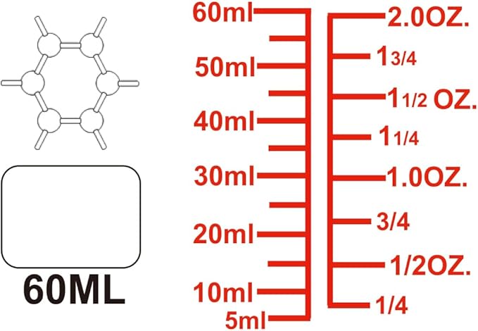 High Borosilicate Glass Measuring Cup-V-Shaped Spout，Glass Measuring Beaker for Kitchen or Restaurant, Easy to Read, 60 ML (2 Oz)-Pack of 2 - Image 8