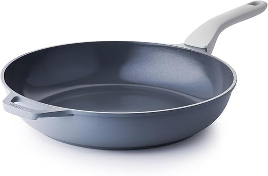 PRICUSIS Nonstick Ceramic Frying Pan, 8/10/12 Inch Non Toxic Skillet, Egg & Omelet & Chef's Pan, Induction Compatible & Oven Safe, Dishwasher Safe,PTFE PFAS & PFOA Free (12 Inch, Gray)