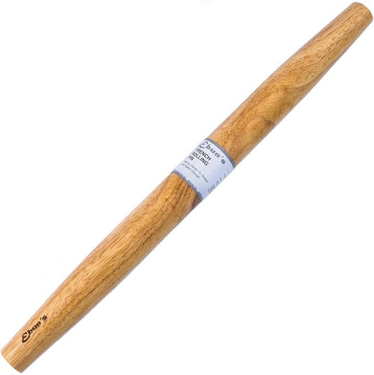 French Rolling Pin – 18 Inch Wooden Dough Roller for Baking Pizza, Pie Crust, Cookies & Pasta | Essential Kitchen Tool & Gift for Bakers, Chefs & Home Cooks by EbunsKitchen