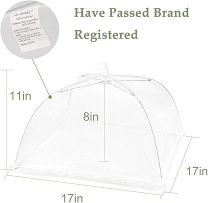 Onarway 6 Pack Food Covers 17 Inch Pop-Up Encrypted Mesh Plate Serving Tents, Fine Net Screen Umbrella for Outdoors, Parties, Picnics, BBQs, Reusable and Collapsible - Image 2