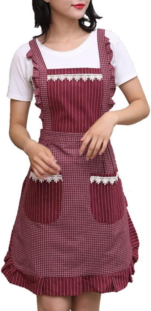 Cute Apron for Women with Pockets, Comfortable Kitchen Apron, Perfect for Cafe Shop, Baking, Gardening, Cooking.