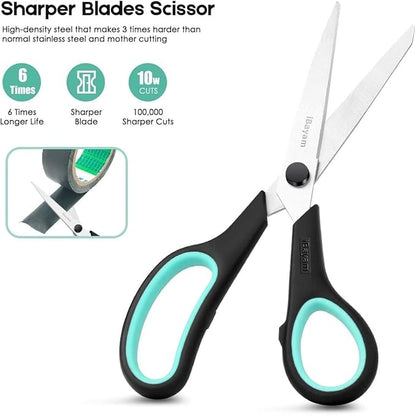 School Office Scissors Bulk, Set of 24-Pack, 8" All Purpose Sharp Scissors with Comfort-Grip Handles for High/Middle School Student Teacher, Office Home Sewing Fabric Supplies, for Right Left Handed - Image 4
