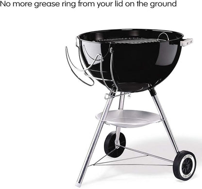 GRISUN Grill Lid Holder for Weber Charcoal Kettle Grill 22.5 Inch, 18.5 Inch, Stainless Steel Slide a Side Lid Prop, Charcoal Kettle Accessories, BBQ Accessory for Weber Kettle