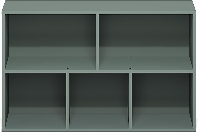 Furinno LUDER Book Shelf, 5-Cube Bookshelf, Reversible Bookcase, 9.4 x 19.5 x 31.5, Easy Assembly, for Living Room, Bedroom, Home Office, Sage Green - Image 8